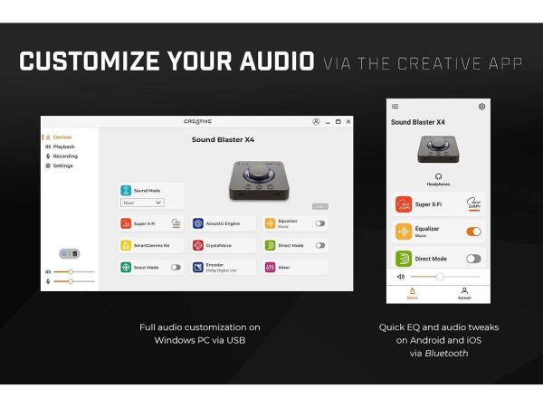 Външна звукова карта Creative Sound Blaster X4, USB-C, DAC, Super X-FI, TOSLINK 4