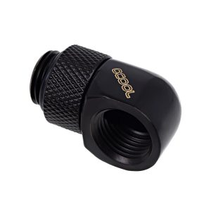 Въртящ се L-конектор Alphacool Eiszapfen, G1/4 AG auf G1/4 IG, Черен мат 1