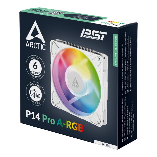 Вентилатор ARCTIC P14 Pro White A-RGB - 140mm PWM 8