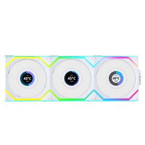 Вентилатори 3бр Lian Li UNI FAN SL Wireless LCD ARGB PWM - 120 mm Бели 1