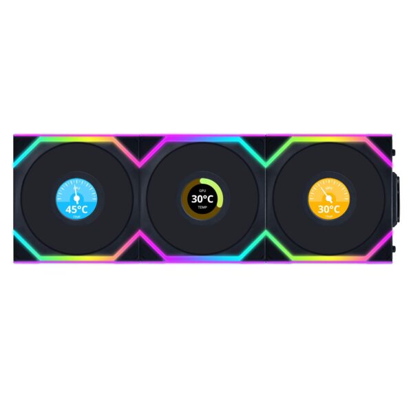 Вентилатори 3бр Lian Li UNI FAN SL Wireless LCD Reverse Blade ARGB PWM - 120 mm Черни 1