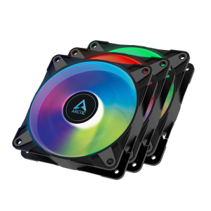 Вентилатори ARCTIC P12 Black, A-RGB, 120mm, 3 Fan комплект 1