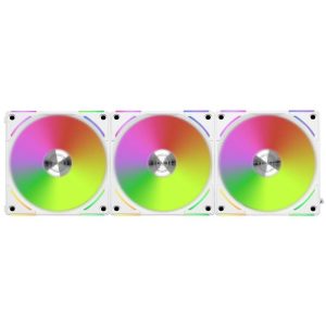 Вентилатори Lian-Li UNI AL120 V2 ARGB PWM, 3 броя в комплект, Включен контролер, Бял 1