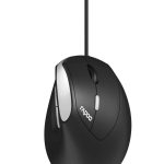 Вертикална ергономична мишка RAPOO EV200, С кабел, Черна 1