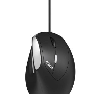 Вертикална ергономична мишка RAPOO EV200, С кабел, Черна 1