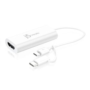 Видео адаптер j5create JUA165C, За андроид, USB-C/USB-B мъжко - HDMI женско, Бял 1