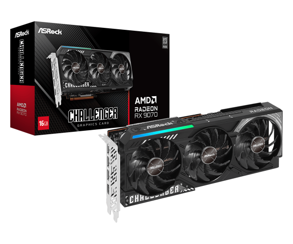 Видео карта ASROCK RADEON RX 9070 Challenger 16GB GDDR6 6