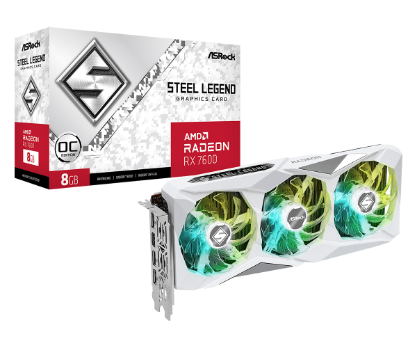 Видео карта ASROCK RX 7600 Steel Legend OC 8GB GDDR6 6