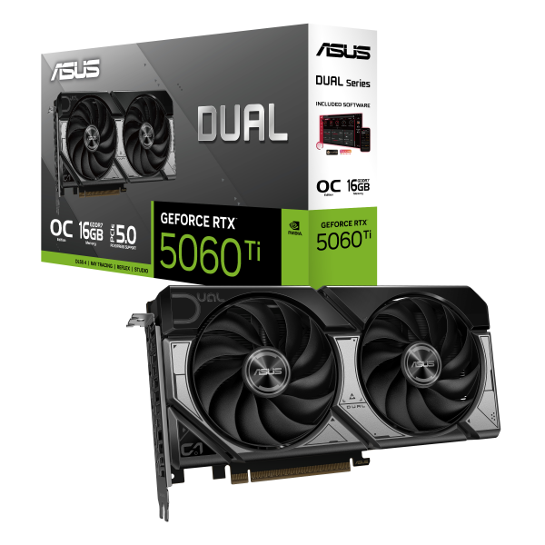 Видео карта ASUS DUAL RTX 5060 TI OC 16GB GDDR7 7