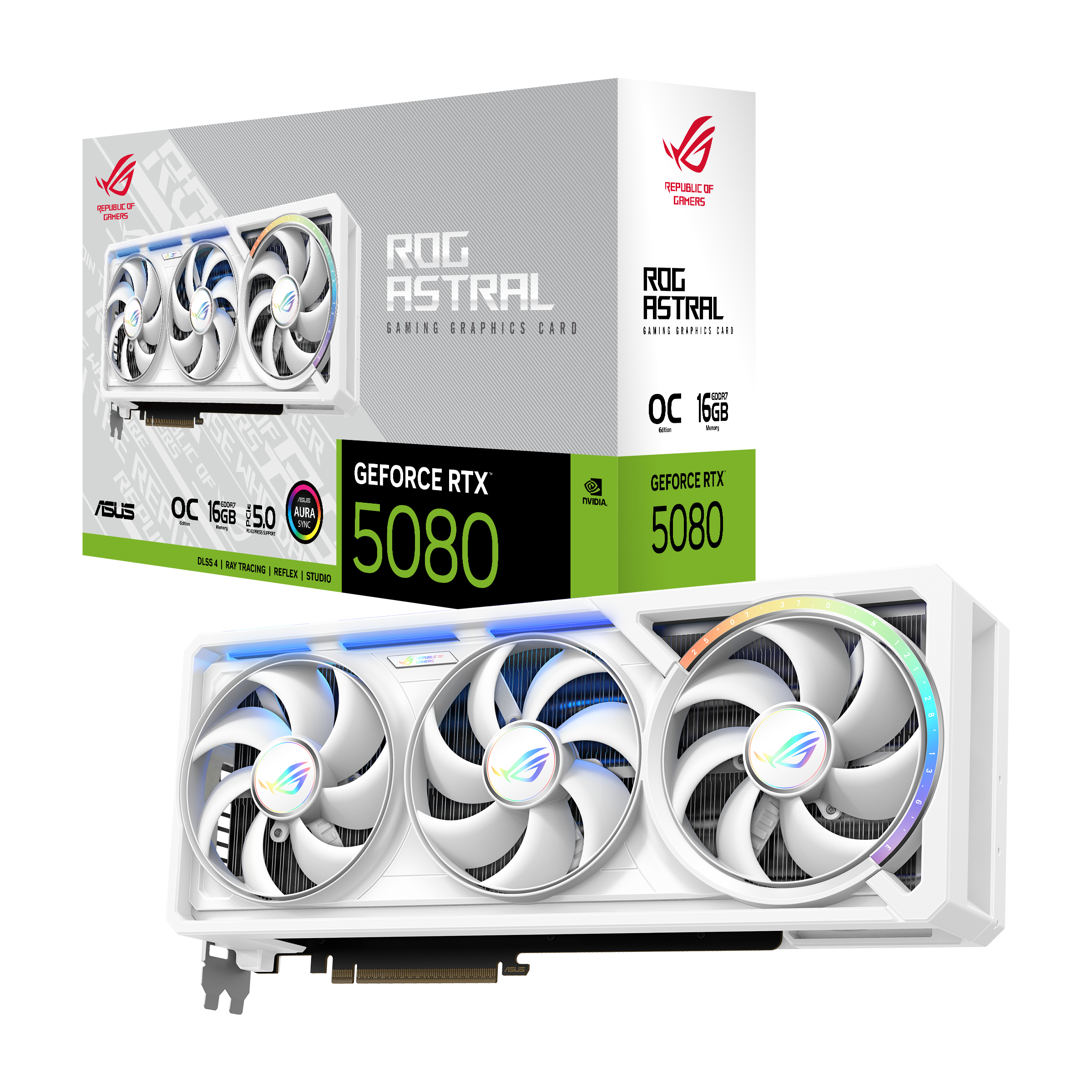 Видео карта ASUS ROG ASTRAL GeForce RTX 5080 White Edition OC 16GB GDDR7 11