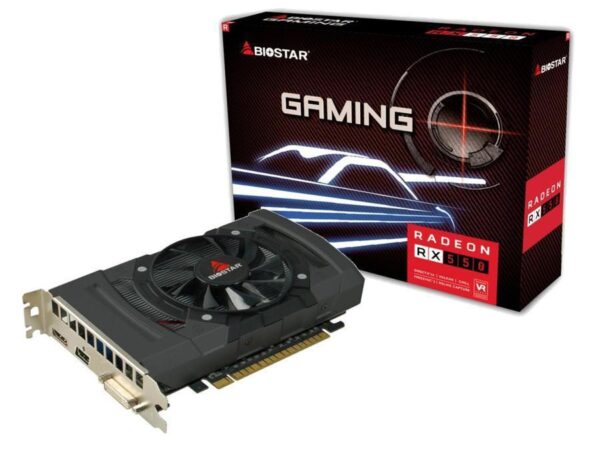 Видео карта BIOSTAR Radeon RX550, 4GB, GDDR5, 128 bit, DVI-I, HDMI, DisplayPort, PCI Express 3.0 x16 1
