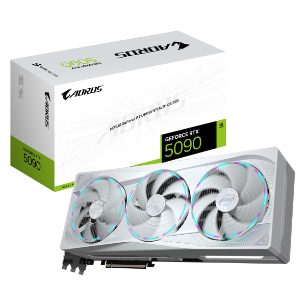 Видео карта GIGABYTE AORUS RTX 5090 STEALTH ICE 32GB GDDR7 9