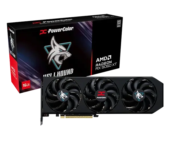 Видео карта PowerColor RADEON RX 9060 XT Hellhound OC 16GB GDDR6 5