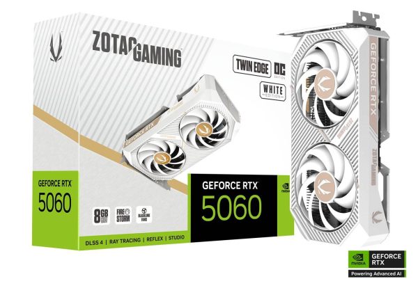 Видео карта ZOTAC GAMING RTX 5060 Twin Edge OC White Edition 8GB GDDR7 6
