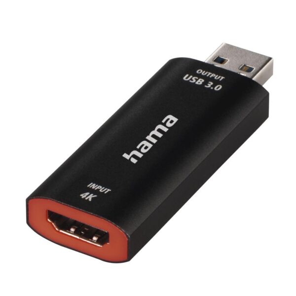 Video Recording стик HAMA 74257, HDMI женско - USB мъжко, 4К, Черен 1