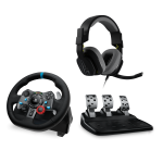 Волан Logitech Driving Force G29 PS3/PS4/PS5/PC в комплект с геймърски слушалки Astro A10 1
