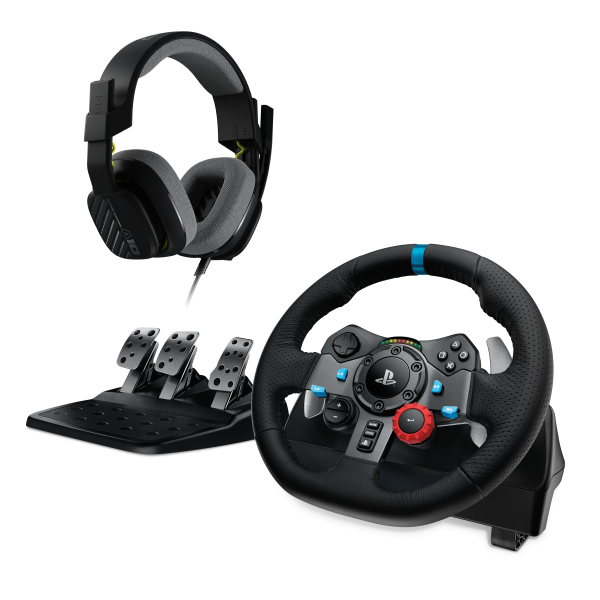 Волан Logitech Driving Force G29 PS3/PS4/PS5/PC в комплект с геймърски слушалки Astro A10 2