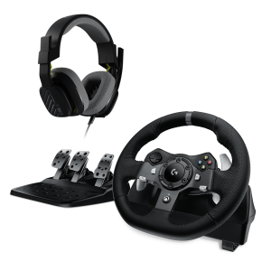 Волан Logitech Driving Force G920 за Xbox One / PC в комплект с геймърски слушалки Astro A10 1