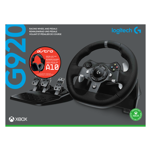 Волан Logitech Driving Force G920 за Xbox One / PC в комплект с геймърски слушалки Astro A10 5