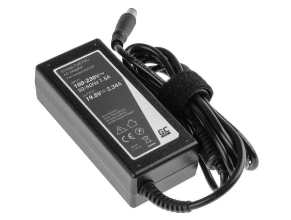 Захранване за лаптоп GREEN CELL, AC Adapter за DELL  PRO Charger / AC Adapter 19.5V 3.34A 65W for Dell Latitude E6330 E6410 E6430 E6530 E7440 Inspiron 15 5558 15R N5110 2