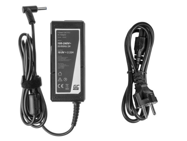 Захранване за лаптоп GREEN CELL, HP PRO Charger / AC Adapter 19.5V 3.33A 65W for HP 250 G2 G3 G4 G5 15-R 15-R100NW 15-R101NW 15-R104NW 15-R233NW  4,5mm- 3,0mm 3