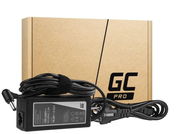Захранване за лаптоп GREEN CELL, PRO Charger / AC Adapter 19V 3.42A 65W for Asus R510C R510L R556L X550C X550L Toshiba Satellite C650 L750 5.5mm-2.5mm 1