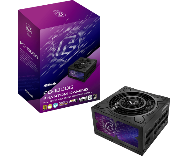 Захранващ блок ASRock Phantom Gaming 1000W 80+ Gold, PCIe 5.1 6