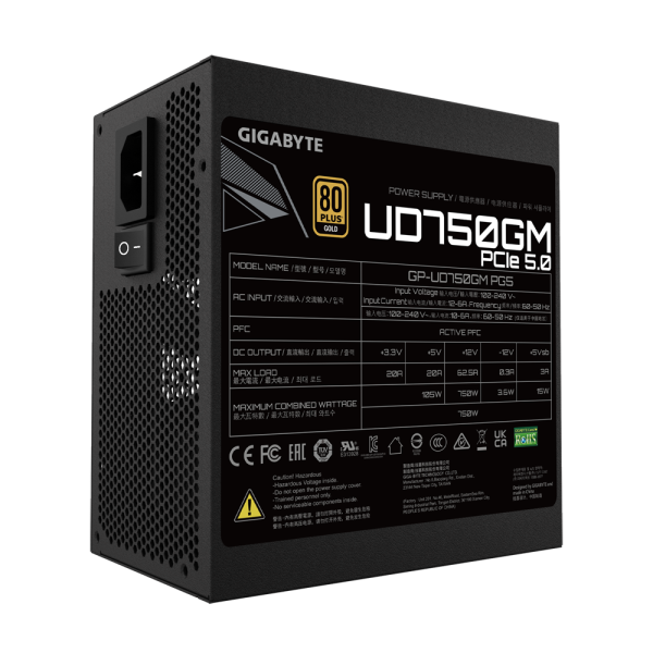 Захранващ блок Gigabyte UD750GM PG5 , 750W, 80+ GOLD 5