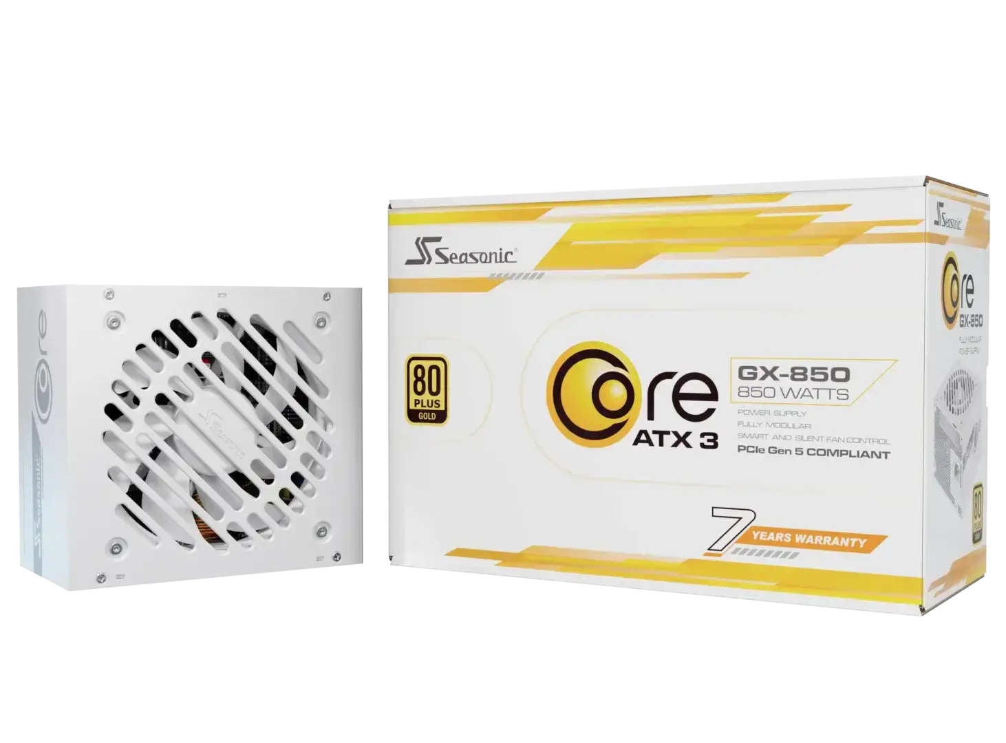 Захранващ блок Seasonic CORE GX White 850W 80+ Gold, Fully Modular, ATX 3.1, PCIe 5.1 10