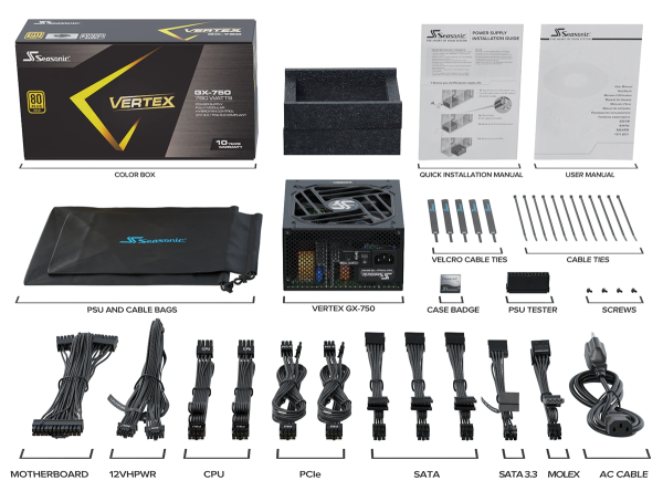 Захранващ блок SEASONIC VERTEX GX-750, 750W 6