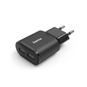 Зарядно HAMA 220V, 2 x USB-A, 12W, Черен 1