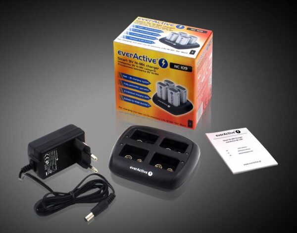 Зарядно устройство EVERACTIVE NC109, за NIMH батерии, 7.2V/8.4V, R22, 4 гнезда 1