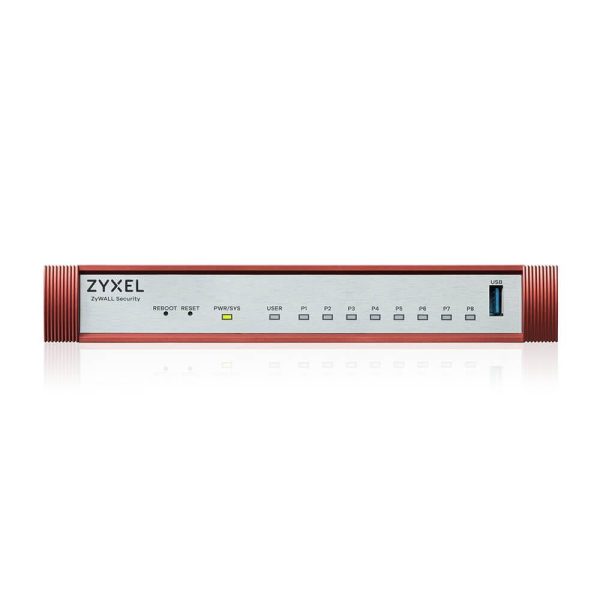 Защитна стена ZYXEL USG FLEX 100H 8x1Gbps, 1xUSB, без лиценз 1
