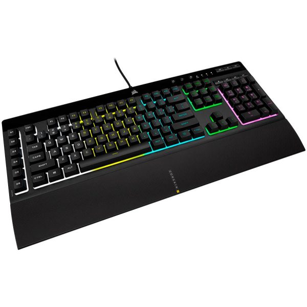 Геймърскa мембранна клавиатура Corsair K55 RGB Pro, USB 2