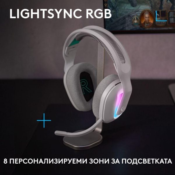 Геймърски слушалки Logitech G522 Lightspeed Wireless RGB, Микрофон, Бели 3