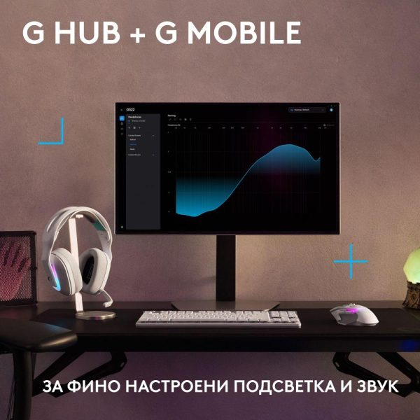 Геймърски слушалки Logitech G522 Lightspeed Wireless RGB, Микрофон, Бели 8