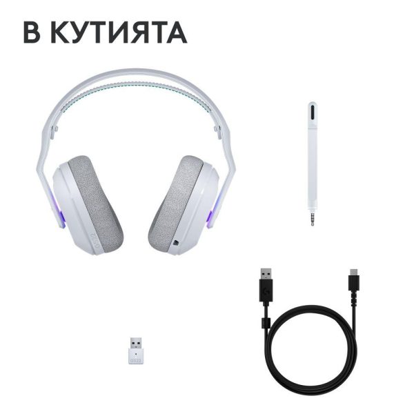 Геймърски слушалки Logitech G522 Lightspeed Wireless RGB, Микрофон, Бели 9