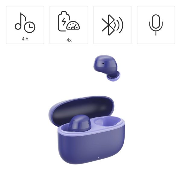 HAMA Блутут слушалки "Freedom Buddy II", True Wireless, Лилав 10