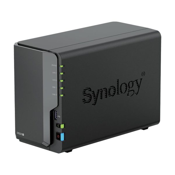 Мрежов сторидж Synology DS225+, за 2 диска, Intel Celeron J4125 , 2GB DDR4 SODIMM 1