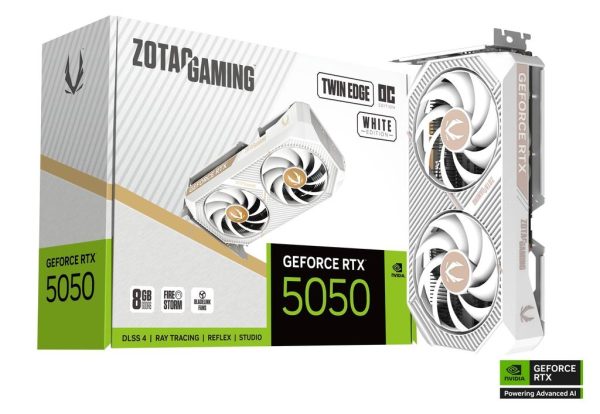 Видео карта ZOTAC GAMING RTX 5050 Twin Edge White Edition OC 8GB GDDR6 6