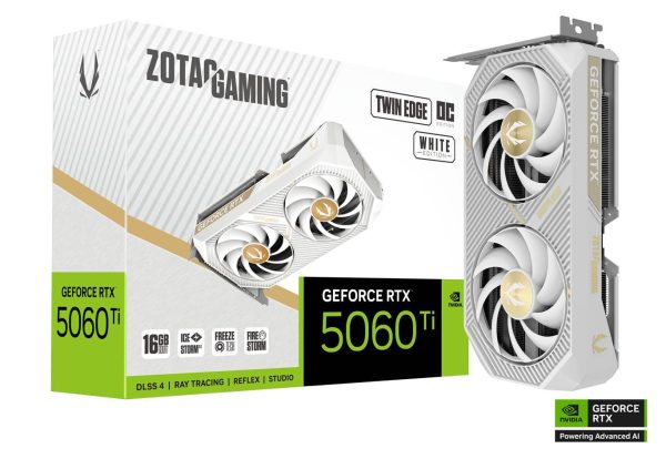 Видео карта ZOTAC GAMING RTX 5060 TI Twin Edge OC White Edition 16GB GDDR7 6