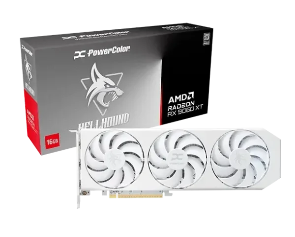 Видеокарта Powercolor AMD Radeon Hellhound RX 9060XT Spectral White 16GB GDDR6 6