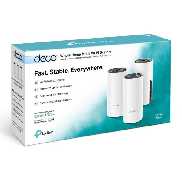 Безжичен рутер TP-Link Deco M4, AC1200, 2.4/5 GHz, 300 -  867 Mbps, Gigabit, 3 бр. в комплект 8