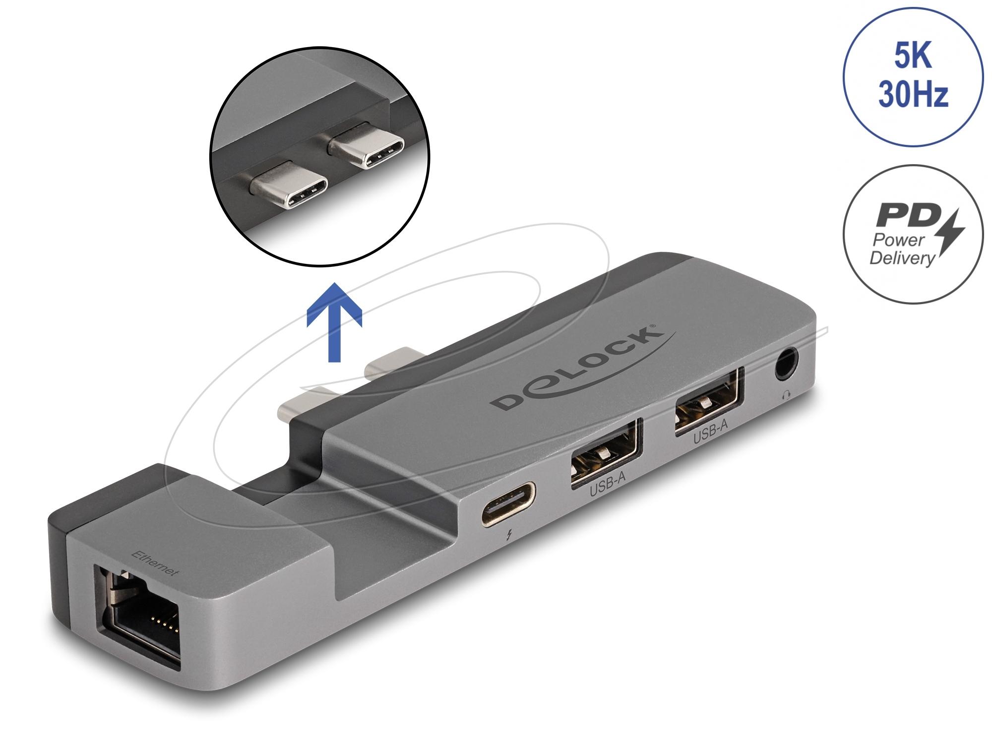 Докинг станция Delock for MacBook Pro / MacBook Air Thunderbolt™ 4, 5K Резолюция / 100 W PD / 10 Gbps Hub / LAN / Audio 3