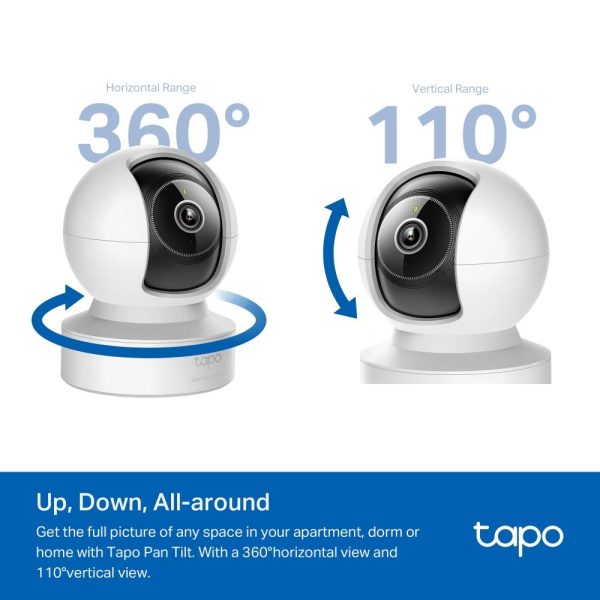 Домашна охранителна WiFi камера TP-Link Tapo C232, 3K 5Mp  с AI, Pan/Tilt, LAN, WiFi,SDmicro, нощно виждане 6