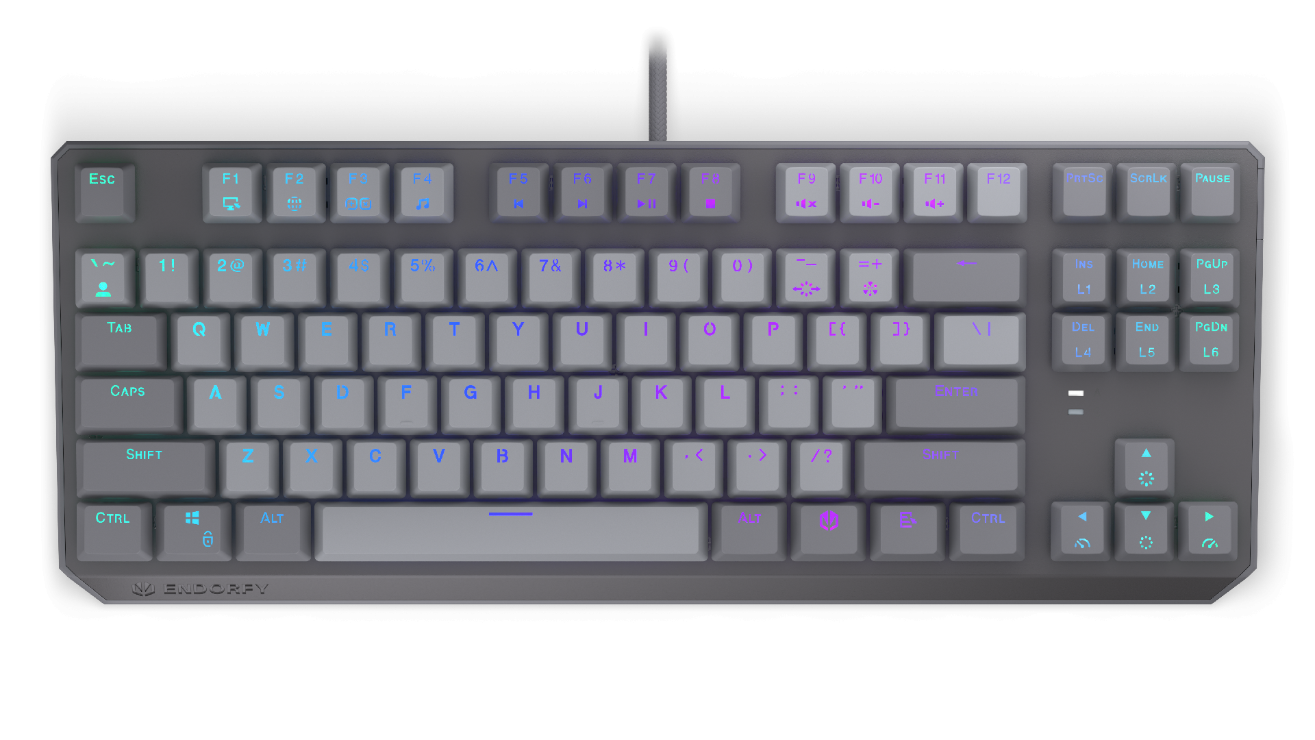 Endorfy механична клавиатура Thock V2 TKL, PBT, Endorfy Red switch, US Layout 10