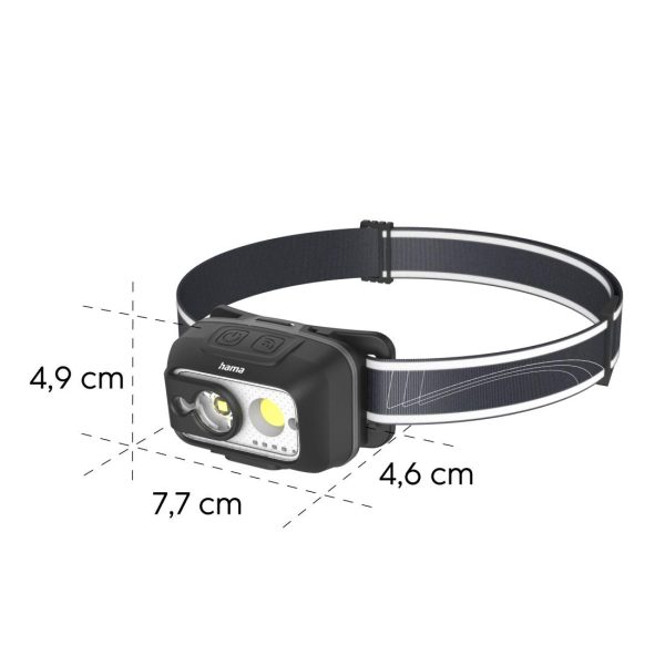 HAMA Фенер Челник/ LED "HL500-C", USB-C, 4 Режима 12