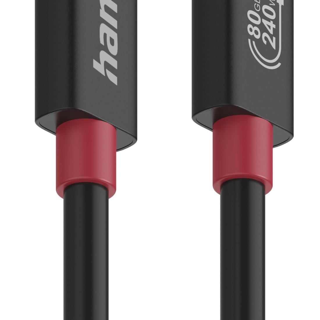 HAMA Кабел USB-C еMarker, USB 4 Gen 4, 80 Gbit/s, 1 м, 5 A, 240 W ,черен 4