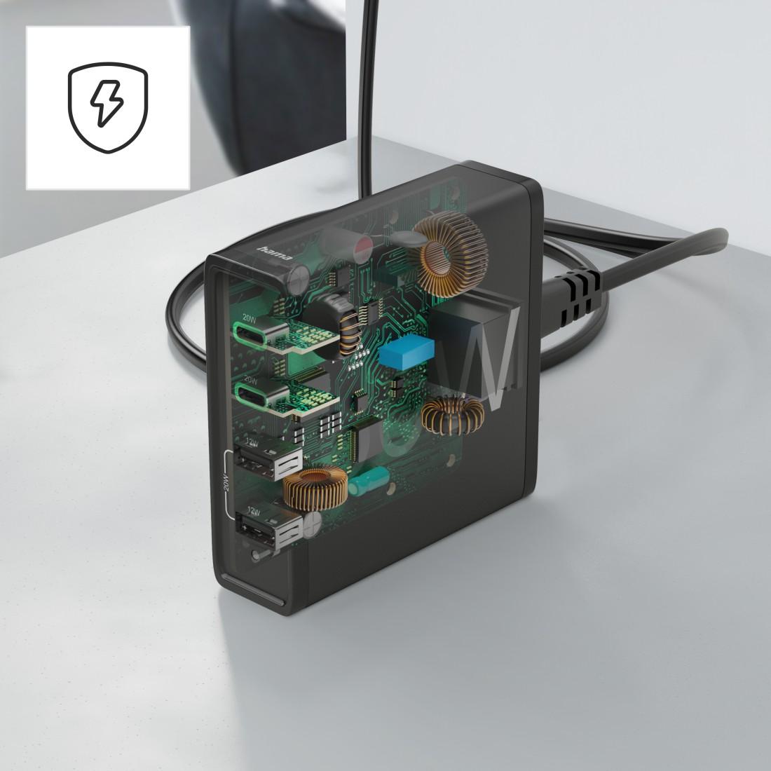 HAMA Зарядна станция 4 порта, 60W, 2 x USB-C, 2 x USB-A, PD, Fast Charge 19