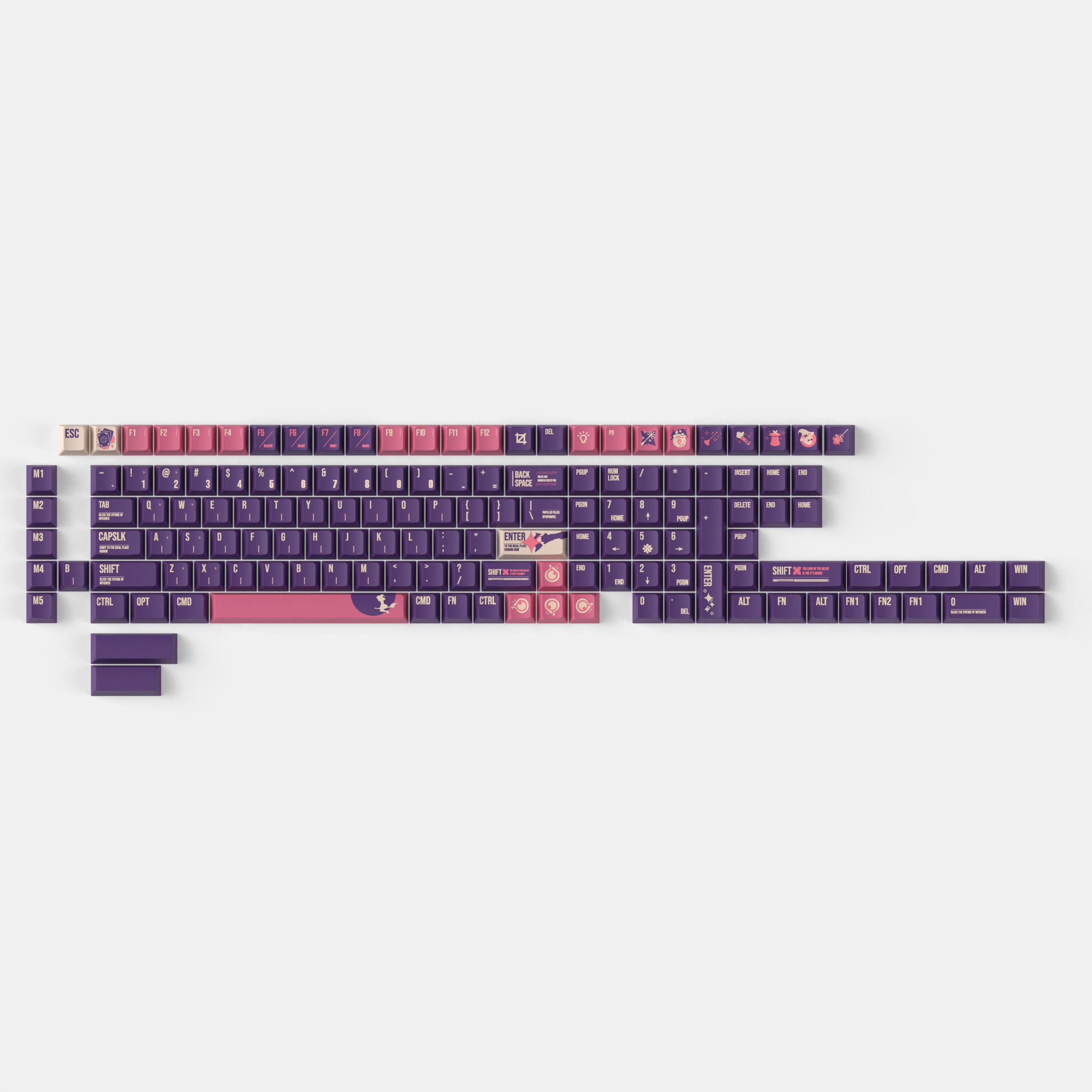 Капачки за механична клавиатура Keychron Cherry Profile Dye-Sub PBT Full Keycap Set - Lunar White 1